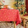 Christmas Gold Foil Tablecloth Holiday Party Decor Festive Dining Table Cover In Red Green White