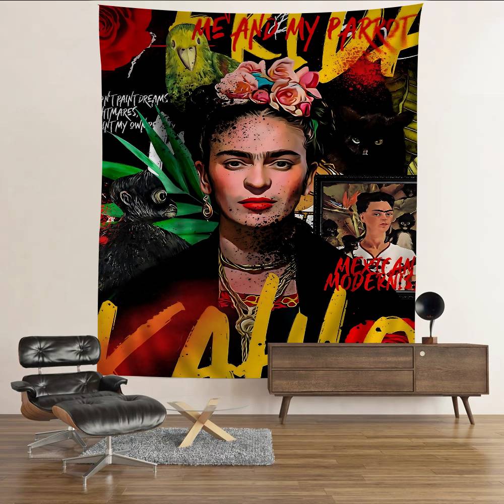 Tapestry Anime Pittura di FFrida KKahlos Tappeti Floreali Hippie per Parete Arredo Stanza dei Letti Decorazione da Parete Decorazione per la Casa