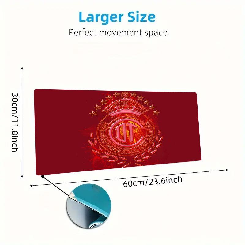 Toluca FC Mouse Pad, Large Gaming Desk Mat, Non-slip XXL Mousepad for Laptop & Tablet, Mini PC Playmat with Stitched Edges