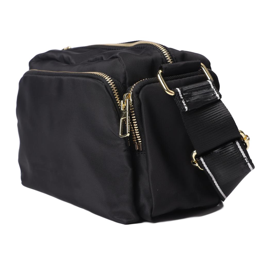 Single Shoulder Bag Golden Mark Black Strap with White Letters Fashion One Strap Messenger Bag Black Free Size