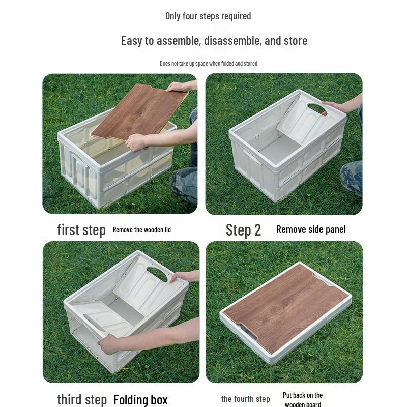 Huilingyang Yunsen Foldable Outdoor Storage Box with Wooden Lid