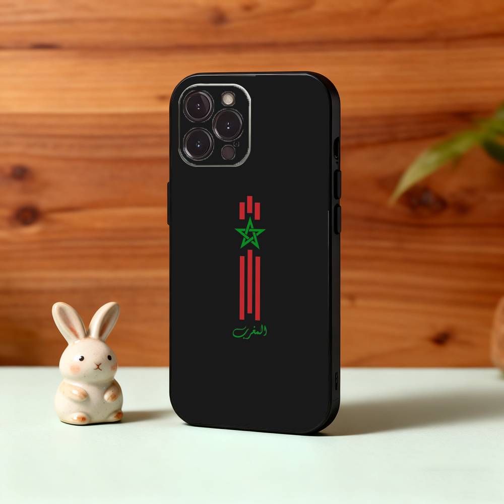 M-Morocco Flag Phone Case For iPhone17,16,15,14,13,12,Plus,Pro Max, 5G Others Soft Black Cover