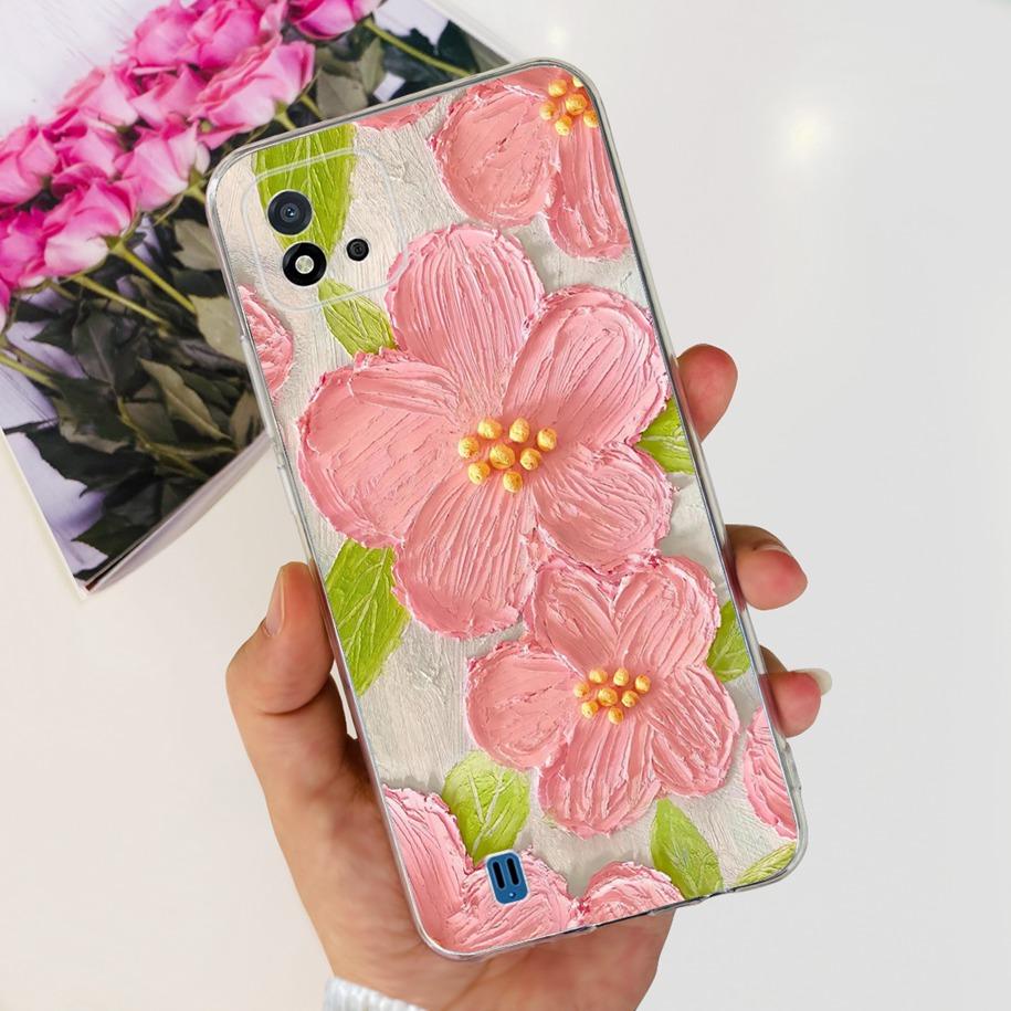 For Cover Realme C11 2021 Case Fashion Marble Love Heart Silicone Soft TPU Phone Back Cover For Realme C11 RMX2185 C20 C20A Capa