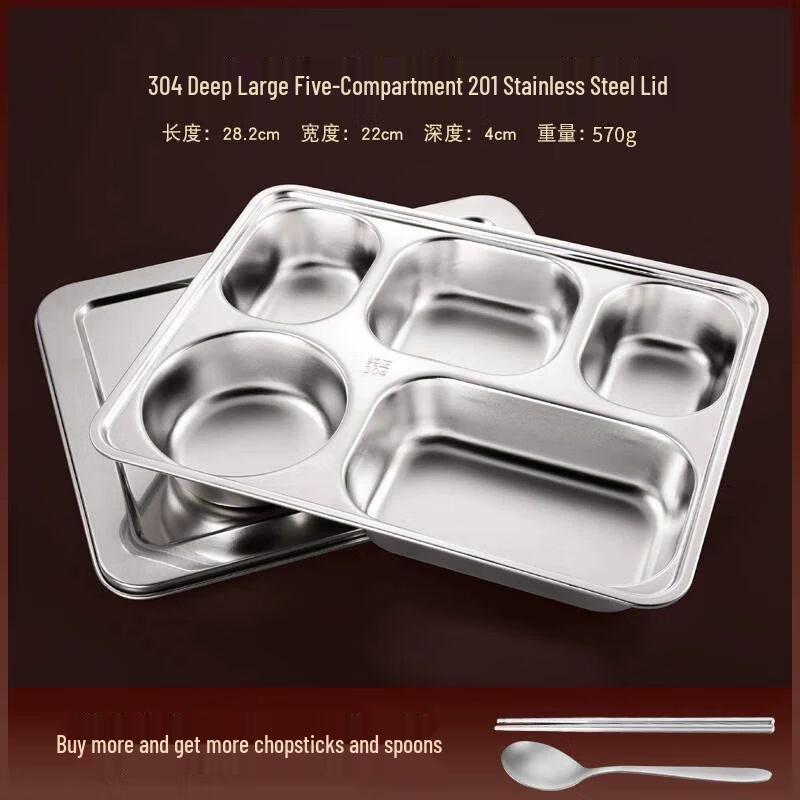 Stainless Steel Partitioned Lunch Plate