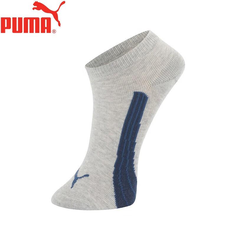 Puma Socks for Men, Basic Casual Boat Socks, 3 Pairs, Gray, One Size Fits All