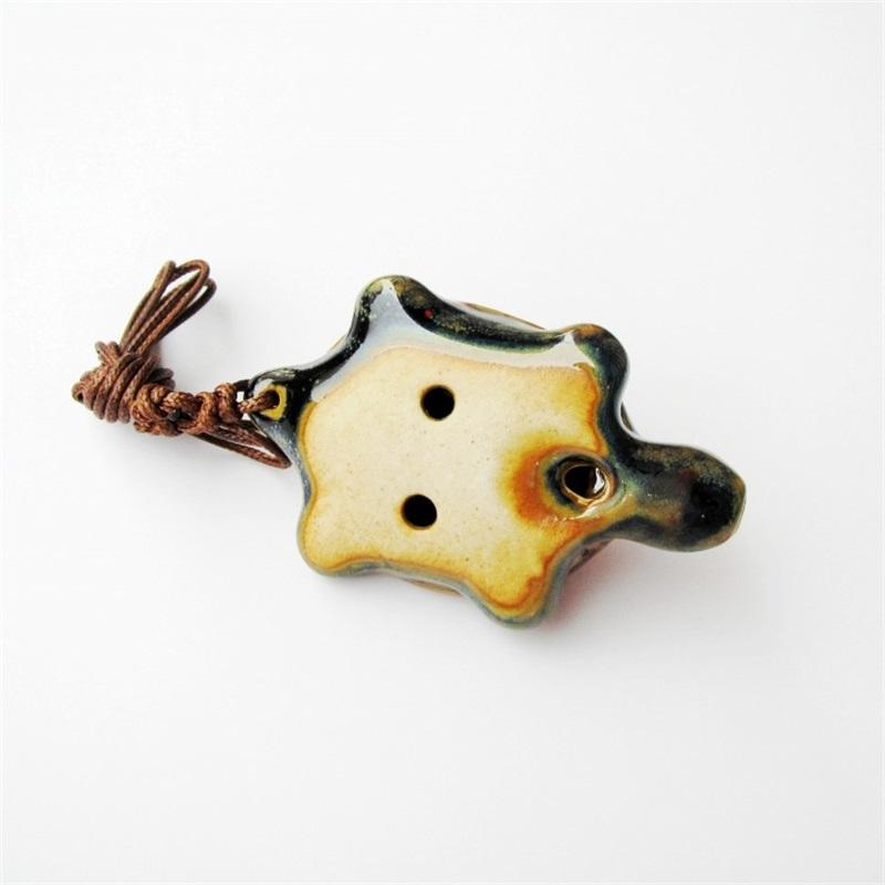 1 Piece Retro Style Small Turtle Ocarina Kiln Color Changing Series 6 Hole Ocarina Handmade Orff Instruments Pleasant Sound