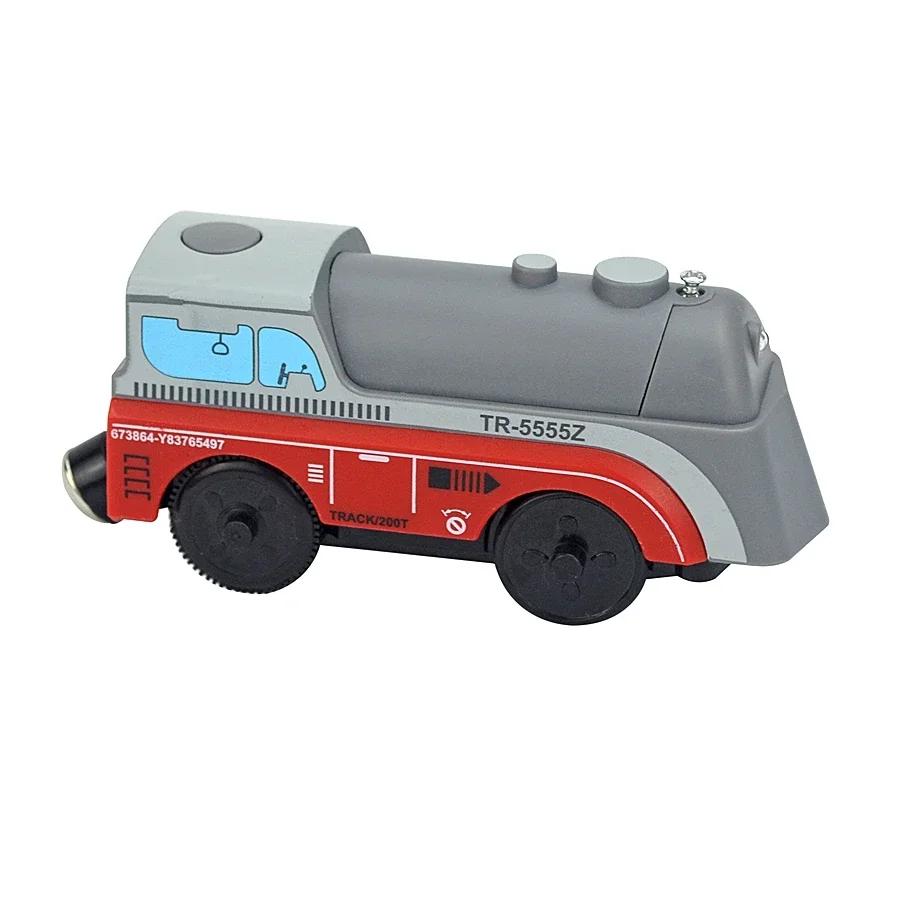 Train Track Wooden Train Toys Magnetic Set Electric Car Locomotive Diecast Slot Fit All Wood Brand Biro Railway Tracks For Kids