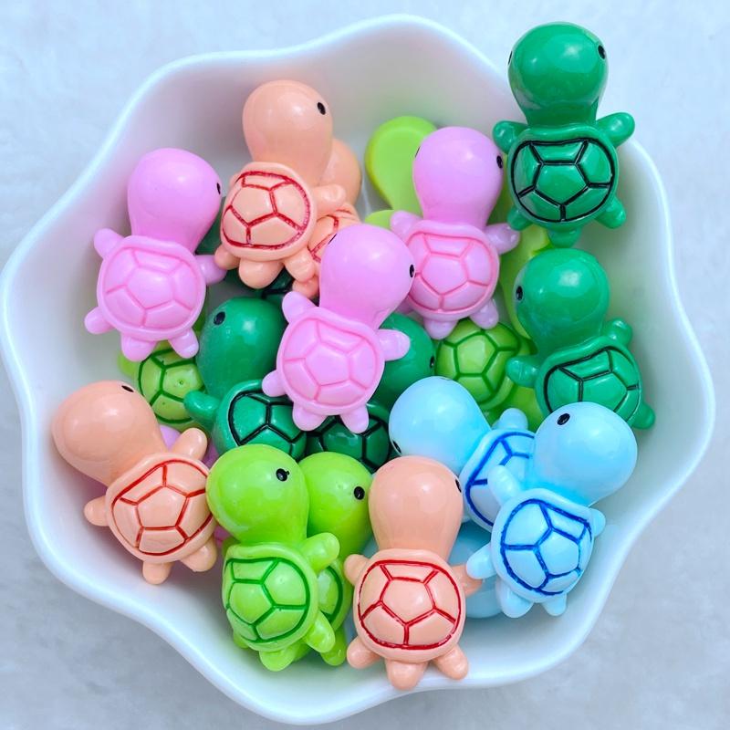 10Pcs New Cute Mini 14*21mm Cartoon Little Turtle Series Flat back Resin Cabochons DIY Jewelry Craft Decoration Accessorie
