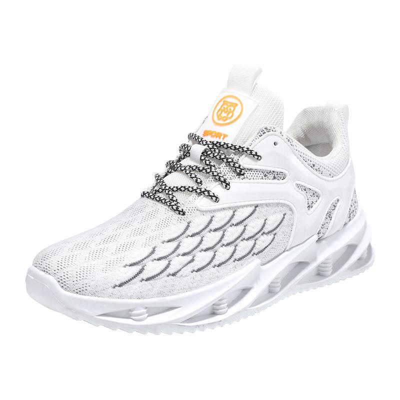 Foreign trade men's shoes 2025 new men's sports shoes blade thick sole casual fish scale mesh breathable running shoes