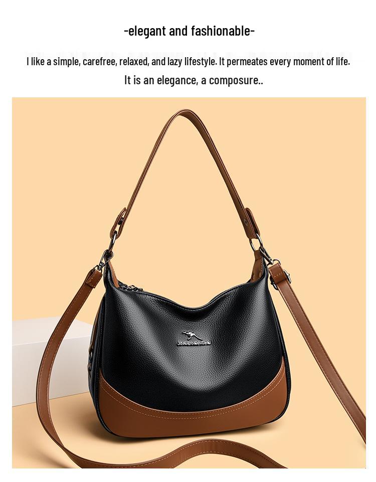 Autumn/Winter 2025 Women's Crossbody Bag: Fashionable, Versatile, Large Capacity, Color Block Style