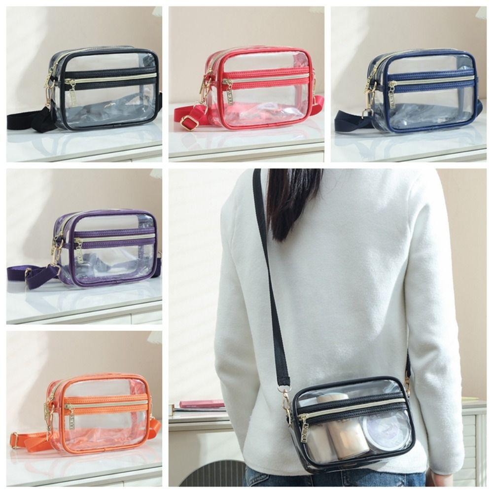 

Large Capacity PVC Crossbody Bag Waterproof Clear Messenger Bag Transparent Shoulder Bag Swimming помаранчевий