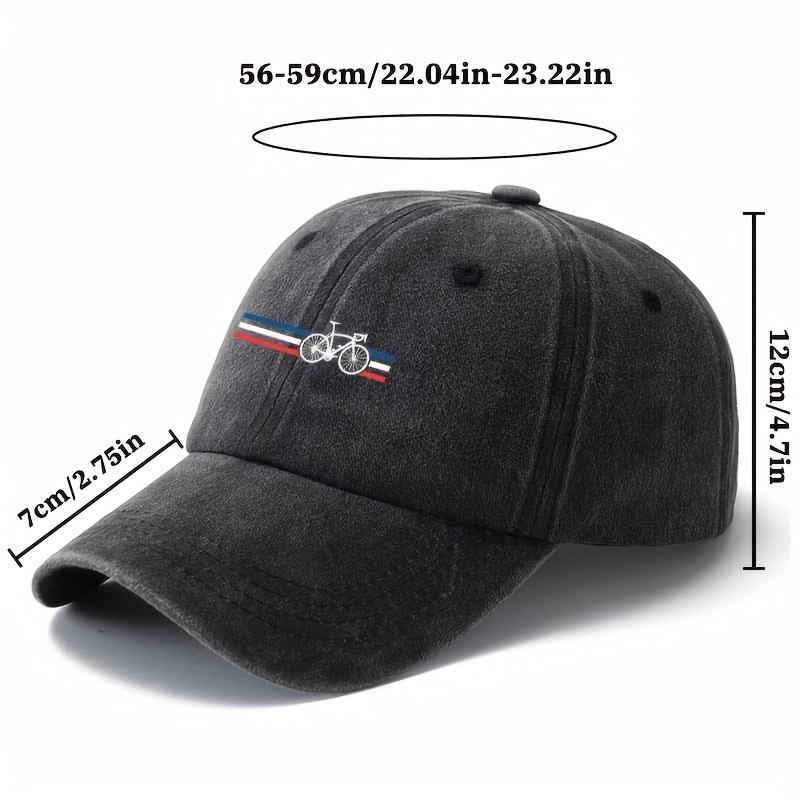 Fashionable Printed Bicycle Baseball Cap, Retro Lightweight Curved Brim Hat, Suitable for Outdoor Vacation, Camping and Leisure