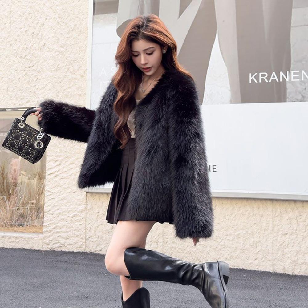Fur Winter New Warm Coat Environmentally Friendly Fox Fur Short Thick Fur Coat