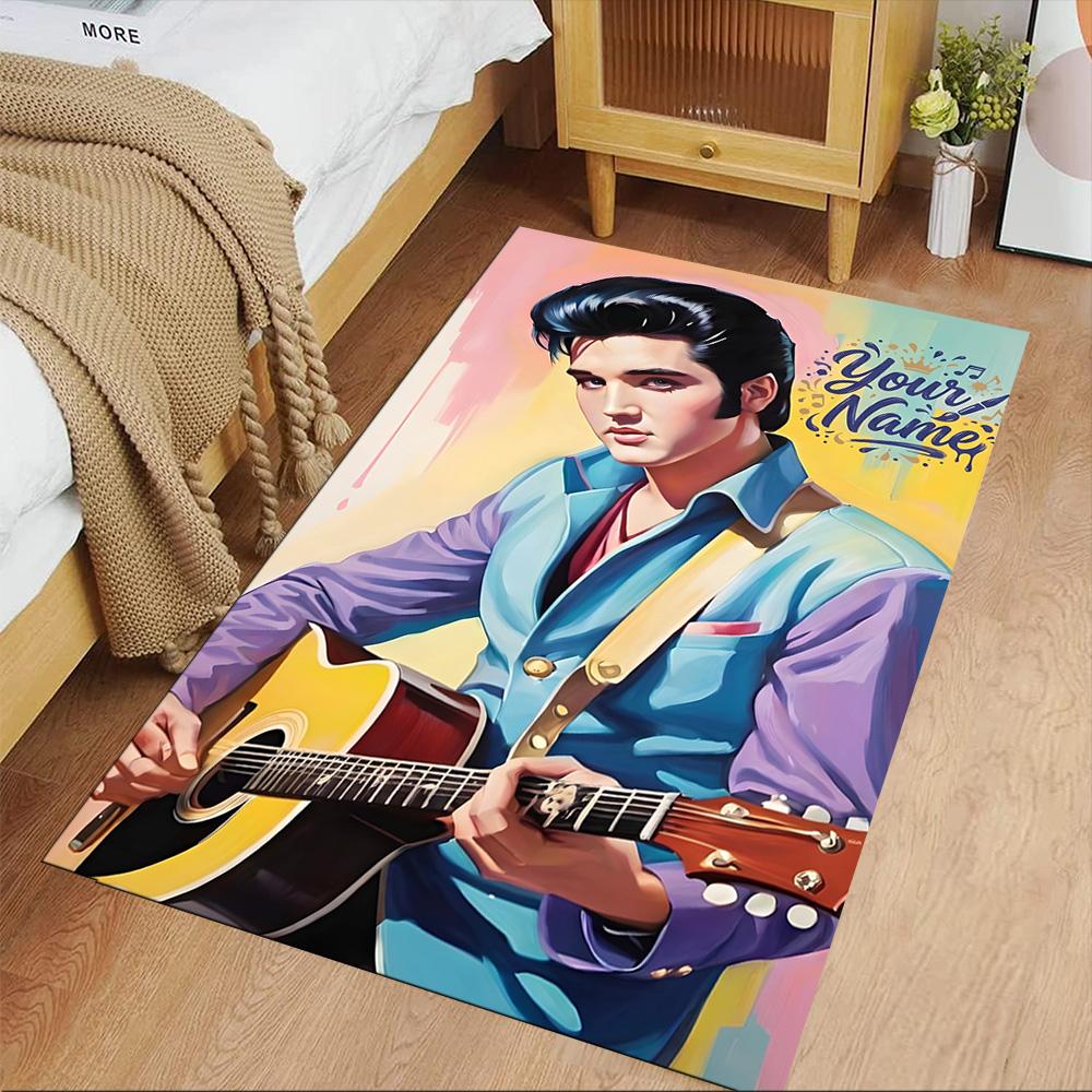 Elvis Presley Customize Your Name Floor Rug Office Rug Perfect for Decorate Room Outdoor Living Rooms Dining Room Antislip Carpet Office Home Decor