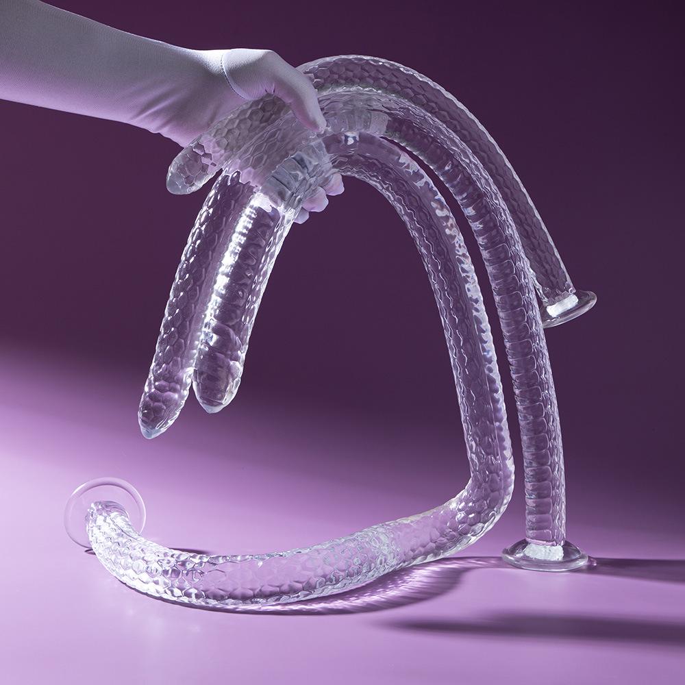 1-Meter Transparent Soft Snake Whip Anal Plug with Pull Beads