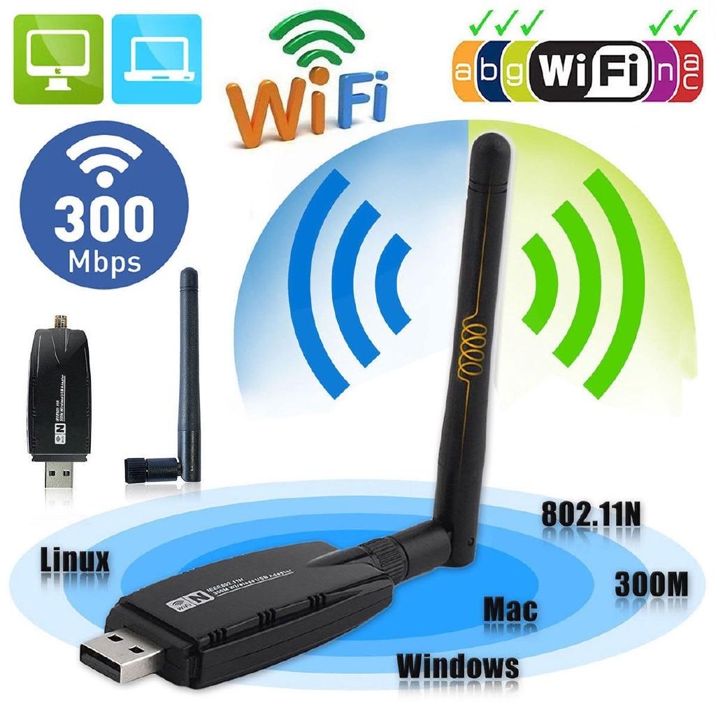 Usb 300mbps Wireless Wifi Adapter Dongle Network Lan Card 80211bgn Antenn W