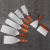 Stainless Steel Scrapers Non-stick Kitchen Grill Scraper Durable Wooden Handle BBQ Spatula Hamburger Patties Pizza Baking Tools