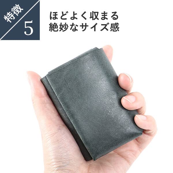 FABRIK Mini Pocket Wallet, Compact Wallet, Mini Wallet, Cowhide Leather, Stylish, Tokyo, Palm-Sized, Dark Green