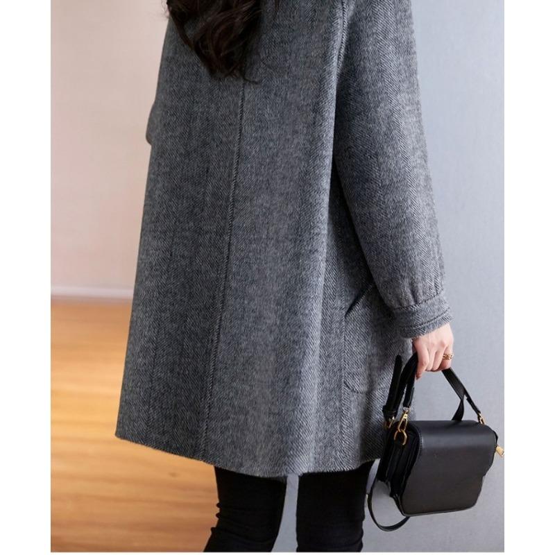 Women Red Wool Coat Winter Fashion Slim Single Breasted High Quality Trench Outerwear