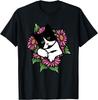 Cute Tuxedo Cat Floral Art I Love My Tuxedo Cats T-Shirt