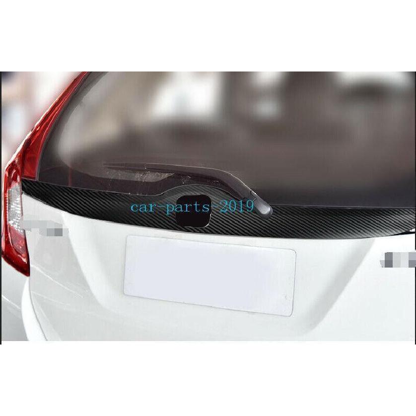 Carbon fiber Sticker Rear Door Trunk Lid Tail Gate trim For Honda Fit 2014-2020