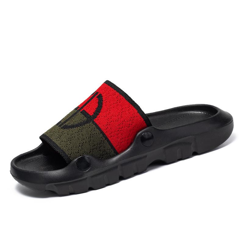 Men's Shoes Foreign Trade Summer Wear Comfortable Flat-bottomed Beach Platform Slippers Fashionable and Simple One-word Sandals