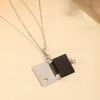 Engraved Titanium Steel Necklace - Fade-Resistant, Emotional Book Pendant, Women's Clavicle Chain Jewelry 