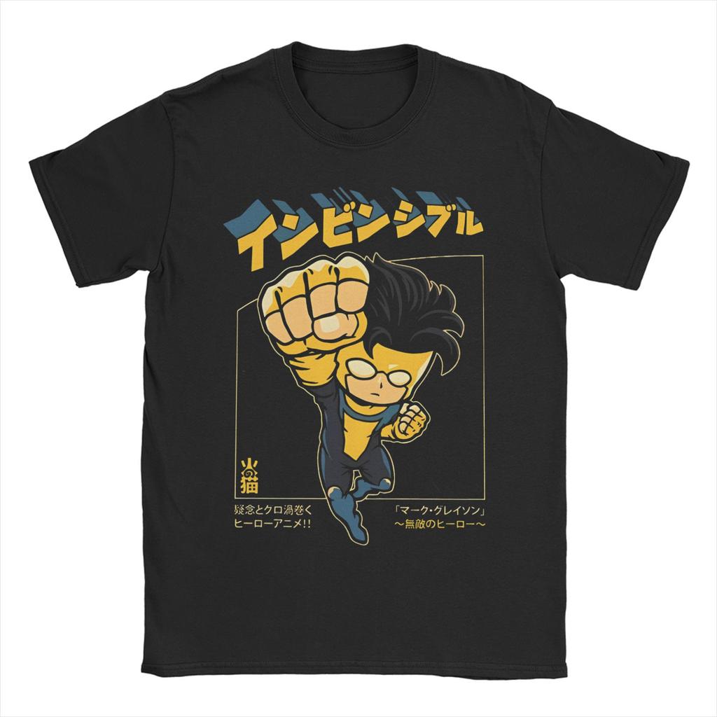 All Seasons Invincible Blood Splat Logo T Shirt For Unisex Adult Anime Pure Cotton T-shirts Short Sleeve Clothing