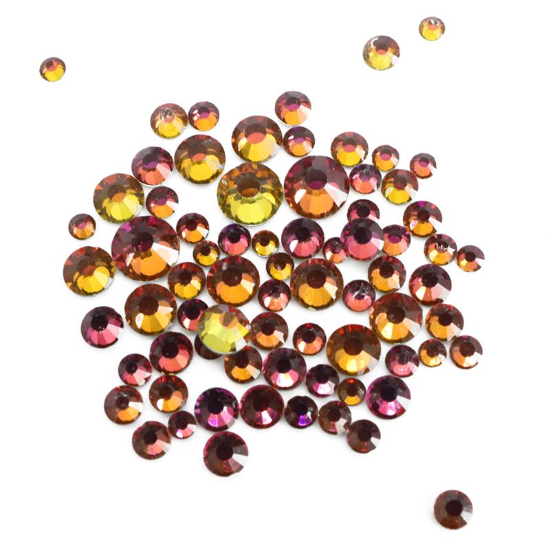 Rhinestones Multi Sizes Colorful Non Hotfix Rhinestone Flat Back Nail Rhinestones for DIY Crafts