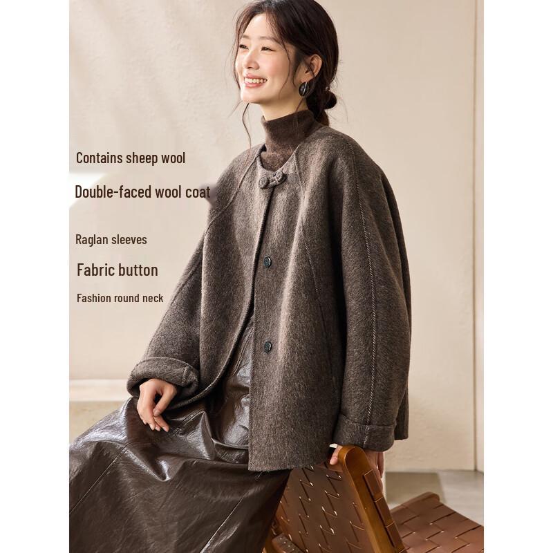 Women s 2025 Autumn/Winter Wool Double-Sided Coat M