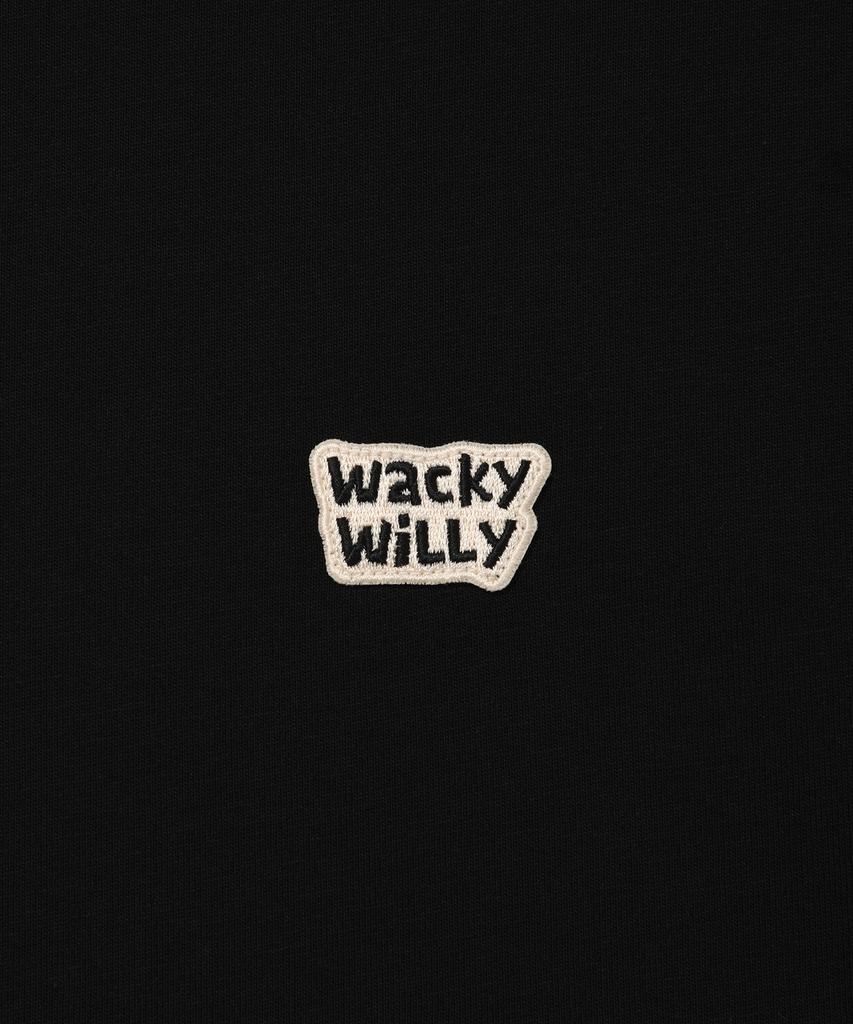 WACKY WILLY Small Typo Short Sleeve T-Shirt Black