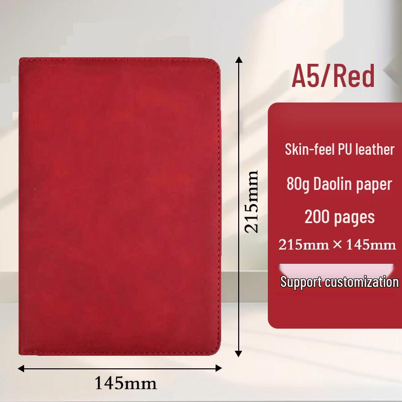 High-End Soft Leather Business Notebook with Magnetic Buckle and Custom Logo - Ideal Gift Set