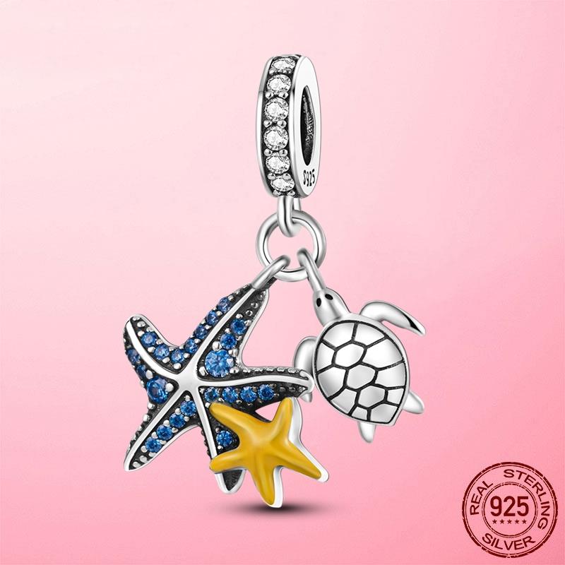 New 925 Silver Snake Coffee Cup Dog CZ Cactus Charms Beads Fit Original Women Bracelet Fine Silver Jewelry Gift