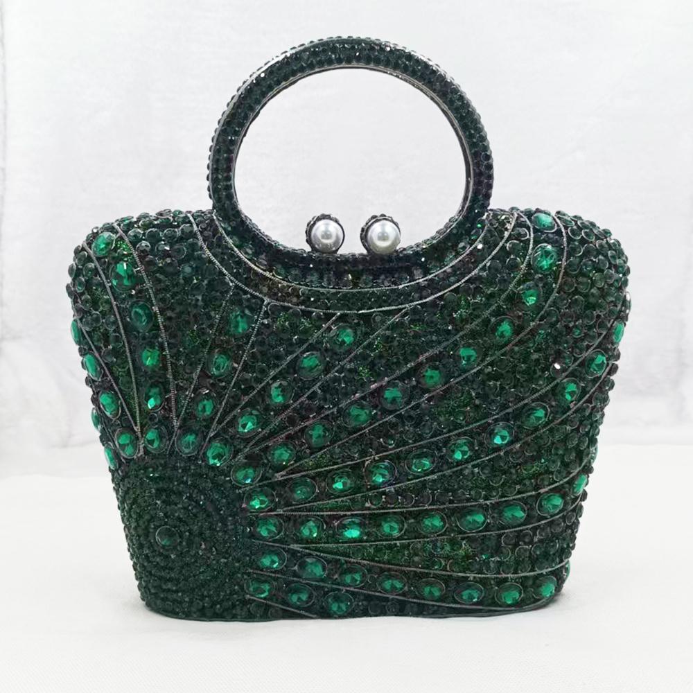 

Red Diamond Hard Metal Evening Handbags Bags Crystal Bling Dazzling Wedding Bridal Clutches Party Minaudiere Prom Purse Handbag 17cmX15cmX6cm