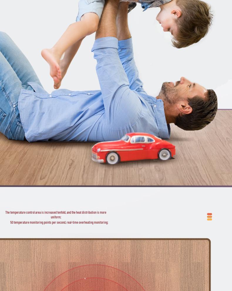 Smart Mobile Electric Heating Floor Mat for Home - Living Room & Bedroom Warmer Carpet