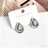 Stainless Steel Star Hoop Earrings for Women Girls Vintage Simple Zircon Paved Earrings Daily Wearing Party Jewelry Gift