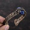 Sodalith Edelstein Armreif Kupferdraht gewickelt Armband Verstellbarer Armreif Draht gewickelt Schmuck handgemachtes Manschettenarmband Kupferschmuck als Geschenk