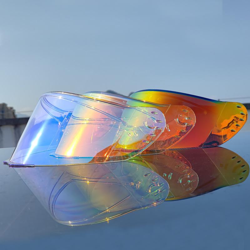 ORZ+966+helmet Lens+transparent+brown+silver Plated+colored+iridescent Mirror