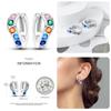 Boucles d'oreilles tulipes tendance colorées en argent sterling 925 pour femmes, boucles d'oreilles créoles doubles papillon en zircone cubique, bijoux fins de fiançailles