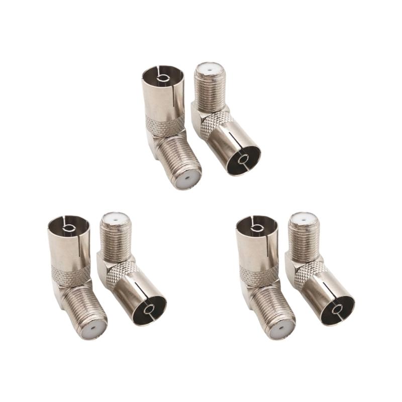90 Degree Right Angle F Female To Male Adapter Alloy Texture Cable Connector Suitable for Signal Transmission