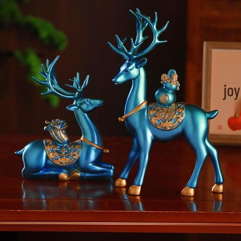 Fortune Deer Wealth-Attracting Ornament for Living Room and Cabinet – Perfect Housewarming or Opening Gift