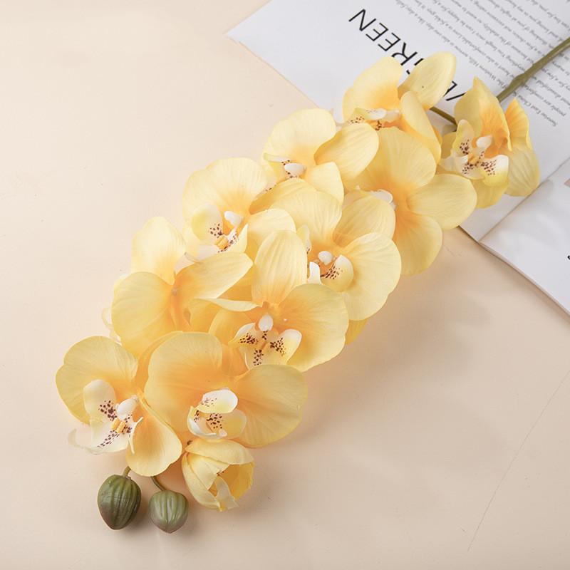 10 Heads 72cm Artificial Flower Phalaenopsis Latex Silicon Real Touch Big Orchid Orchidee Wedding Home Decoration