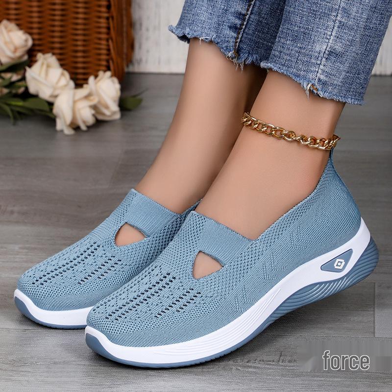 Women's Plus Size Fly-Knit Slip-On Casual Shoes - Breathable and Comfortable