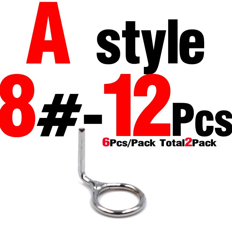 MNFT 12Pcs Stainless Steel Ring Eyes Repair DIY Eye Rings Fishing Rod Guide Replacement Repair Pole Guides Tips Rings