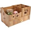 Desktop Organizer Multifunction Wooden Storage Rack Stationery Pen Holder Container