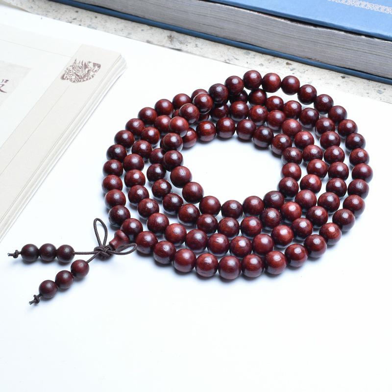 Venus Old Material Small-Leaf Red Sandalwood Prayer Beads Chain - High Oil Density, Unisex, New Chinese Style Decoration Gift