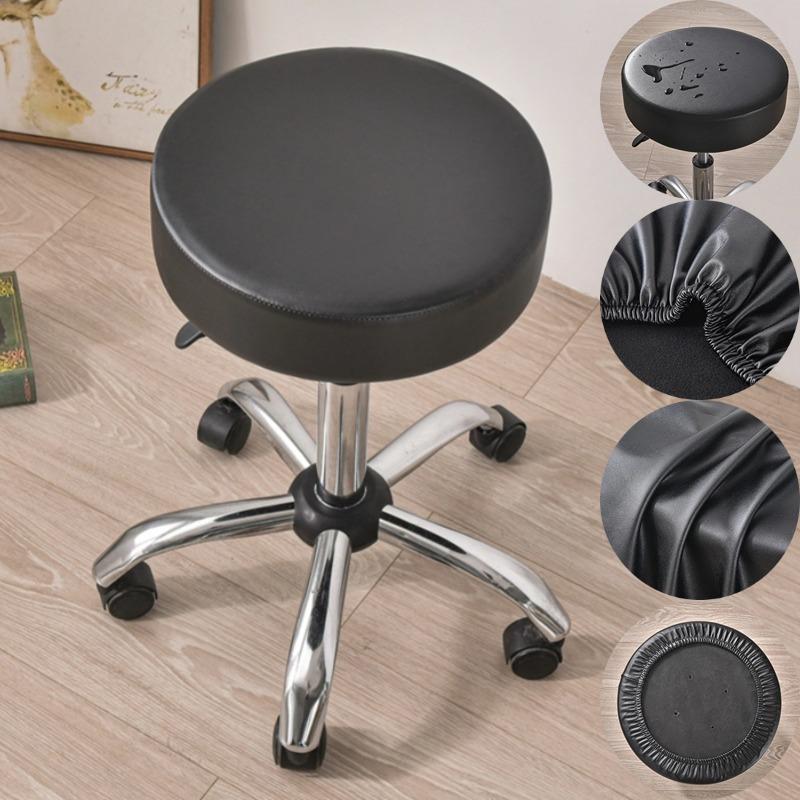 Waterproof Round Stool Cover Pu Leather Elastic Bar Stool Covers All Inclusive Rotating Chair Slipcover Home El Decor