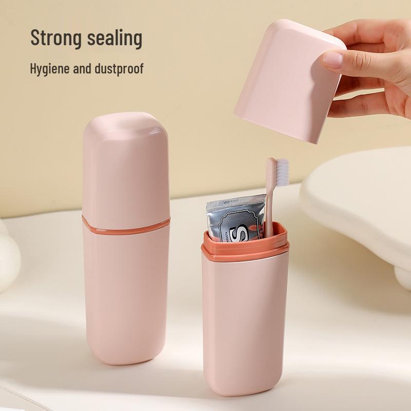 Portable Travel Toothbrush and Mouthwash Holder with Wash Bag