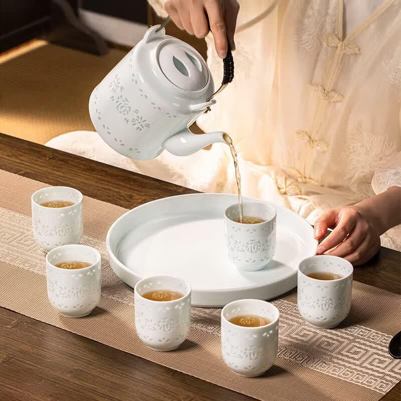 Jingdezhen Linglong Ceramic Tea Set