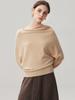2026 Autumn Women's One-Shoulder Cashmere Sweater - Irregular Sweet Style, Solid Color, Warm & Stylish